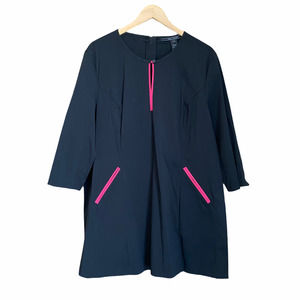 Noel Asmar Party Black 3/4 Sleeve Shift Dress